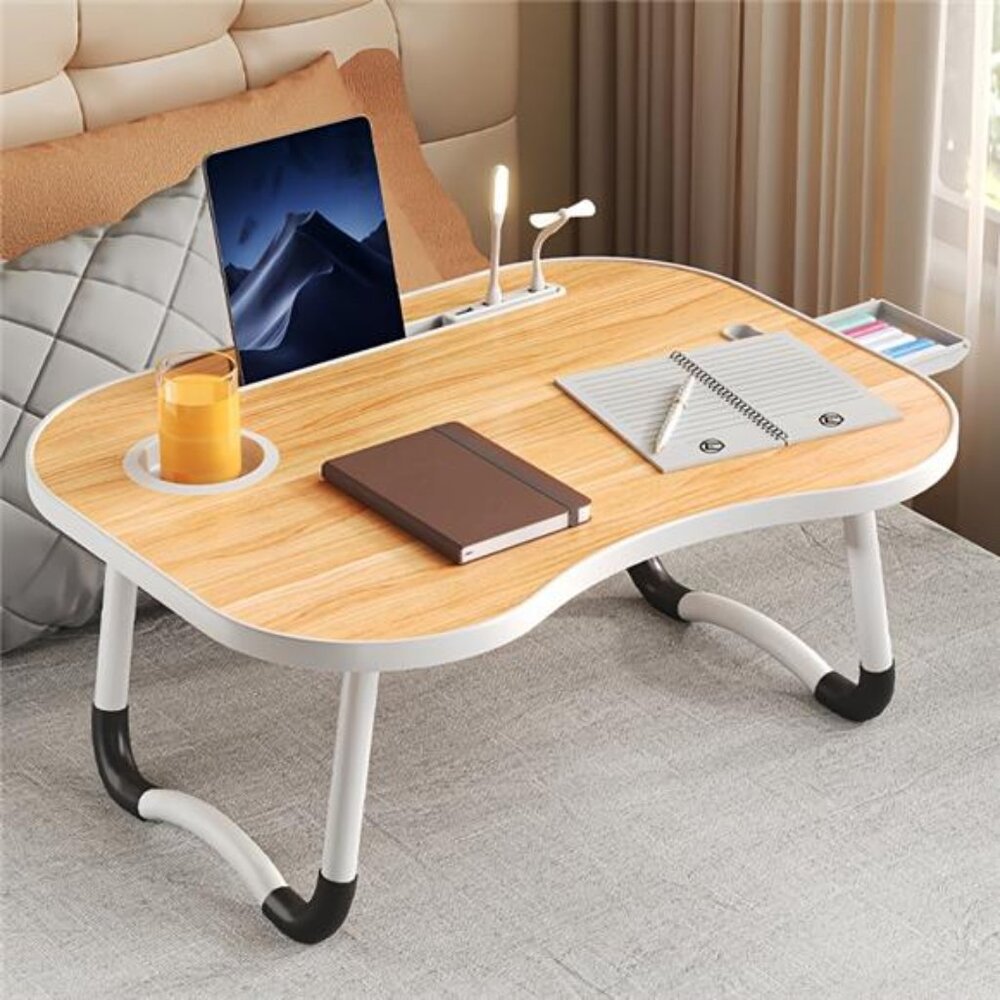 Portable Laptop Bed Table with Cup Holder and Tablet Card Slot NEW